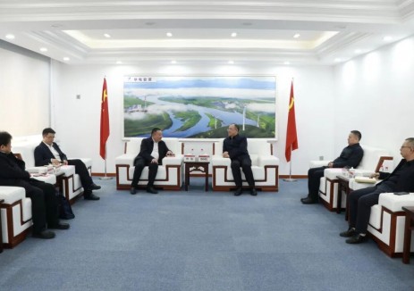 華電能源郎國民會見中國能建江蘇電建一公司黨委書記、董事長曹俊