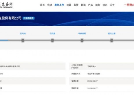 節能風電定增獲上交所受理 打造“高質量擴產”樣本