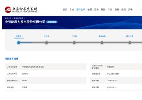 中節(jié)能風(fēng)電定增獲上交所受理 <em>打造</em>“高質(zhì)量擴(kuò)產(chǎn)”樣本