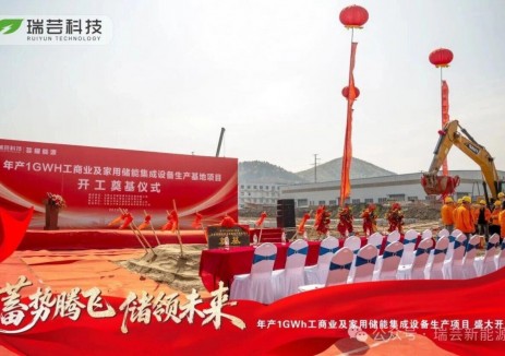 瑞蕓科技年產(chǎn)1GWh儲(chǔ)能集成設(shè)備生產(chǎn)基地開工，<em>打造</em>儲(chǔ)能制造新基座！