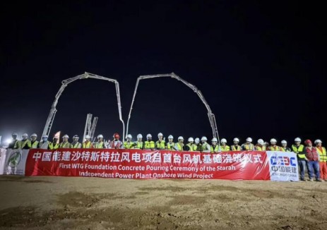 全球最大在建<em>陸上風電</em>項目首臺風機基礎澆筑完成