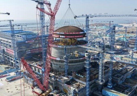 華能石島灣<em>核電站</em>擴(kuò)建一期工程1號機(jī)組內(nèi)穹頂?shù)跹b順利完成