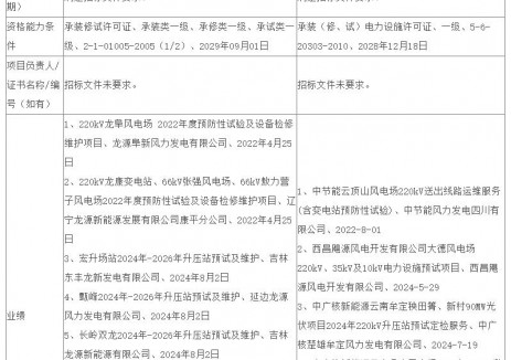 中標 | 遼寧龍源公司2026-2028年度<em>風電場</em>輸變電設(shè)備預試檢修項目中標候選公示