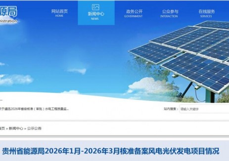 5.8GW！貴州省能源局2026年1月-2026年3月核準(zhǔn)備案風(fēng)電<em>光伏發(fā)電</em>項(xiàng)目情況公示