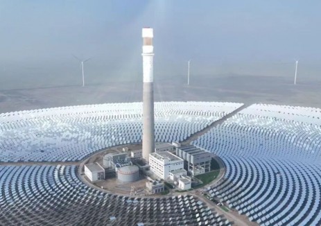 吉西光热项目熔盐上塔制热盐作业一次性成功