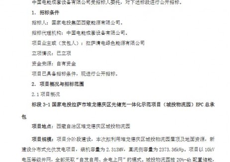 招標(biāo) | 國家電投集團(tuán)<em>西藏</em>能源有限公司二〇二六年第三批集中招標(biāo)光儲充一體化EPC、監(jiān)理招標(biāo)公告