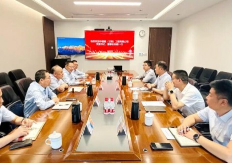中國能建甘肅公司孫超、任衛(wèi)東與<em>中廣核</em>（甘肅）新能源有限公司黨總支書記、董事長楊濤杰交流洽談