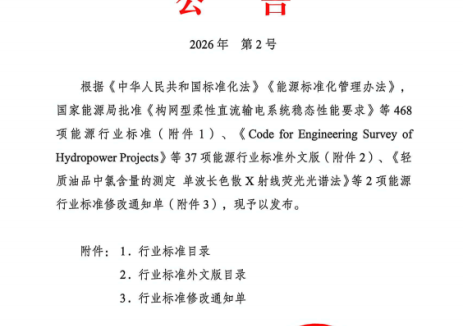 电规总院归口管理的10项能源行业标准获批发布