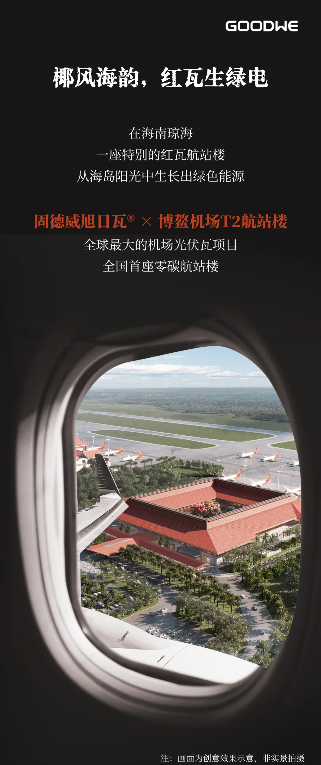 固德威助力海南博鳌机场打造全球最大的机场光伏瓦项目