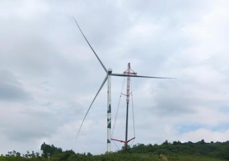 贵州省铜仁市思南县大坝场二期风电场项目全部风机吊装完成