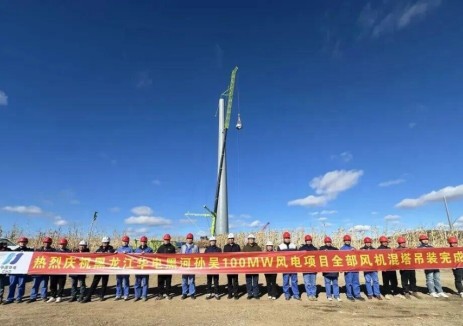 华电黑河孙吴100MW风电项目10台混塔吊装圆满收官