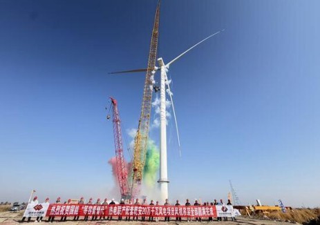 国能乾安20万千瓦项目24台风机吊装提前50天完成