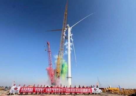 国能乾安20万千瓦项目24台风机吊装提前50天完成
