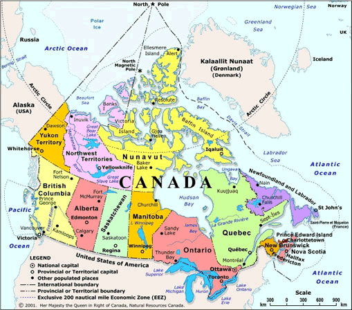 加拿大资源分布图图片