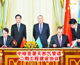 中哈签署天然气管道二期工程<em>建设协议</em>