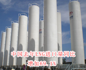 路透社：中国去年<em>LNG进口量</em>同比增加69.1%